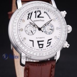 audemars piguet replica chrono tourbillon acciaio white strip leather imitazione copia