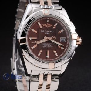 Alternative view of Breitling replica chronographe lady brown acciaio oro imitazione copia