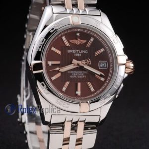 Breitling replica chronographe lady brown acciaio oro imitazione copia