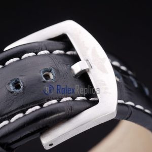 Alternative view of Breitling replica chronometer white dial strip leather imitazione copia