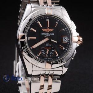 Alternative view of Breitling replica chronographe lady black dial acciaio oro imitazione copia