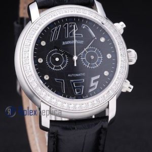 audemars piguet replica chrono tourbillon acciaio black strip leather imitazione copia