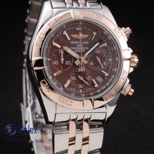 Alternative view of Breitling replica chrono chronographe lady brown dial acciaio oro imitazione copia