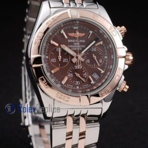 Breitling replica chrono chronographe lady brown dial acciaio oro imitazione copia