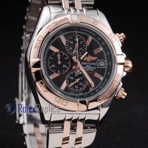 Breitling replica chrono chronographe lady black dial acciaio oro imitazione copia