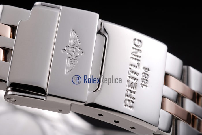 Breitling replica chrono chronographe lady black dial acciaio oro imitazione copia - immagine 9