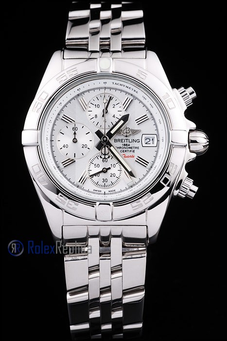 Breitling replica chrono chronographe lady acciaio white dial imitazione copia