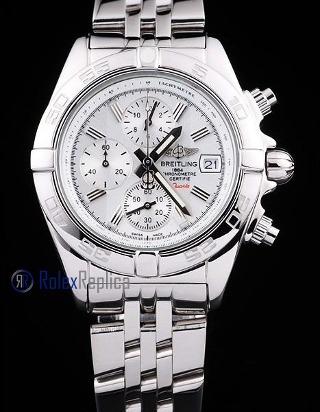 Breitling replica chrono chronographe lady acciaio white dial imitazione copia - immagine 3