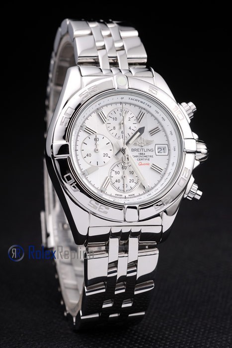 Breitling replica chrono chronographe lady acciaio white dial imitazione copia - immagine 4