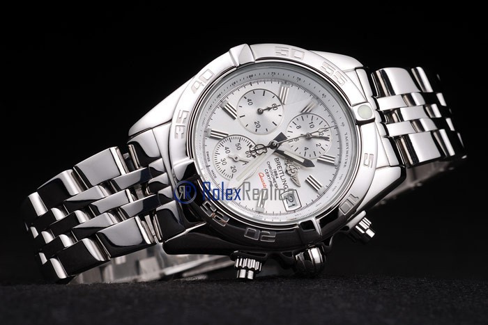 Breitling replica chrono chronographe lady acciaio white dial imitazione copia - immagine 5