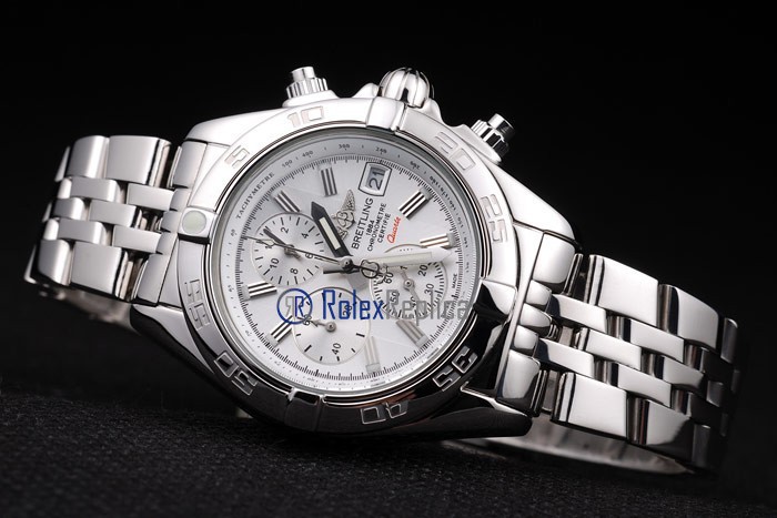 Breitling replica chrono chronographe lady acciaio white dial imitazione copia - immagine 6