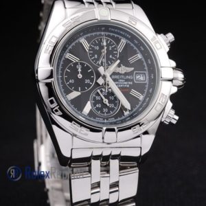 Alternative view of Breitling replica chrono chronographe lady acciaio black dial imitazione copia