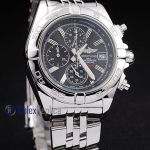 Breitling replica chrono chronographe lady acciaio black dial imitazione copia