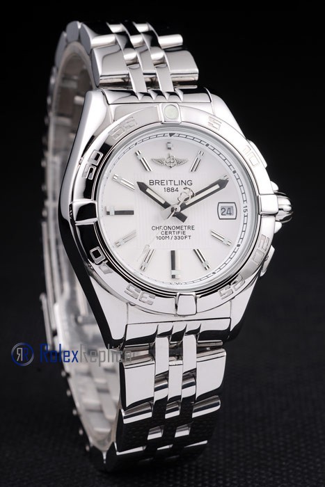 Breitling replica chronographe lady acciaio white dial imitazione copia - immagine 2