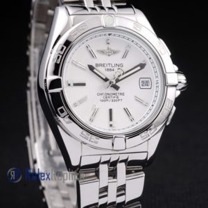Breitling replica chronographe lady acciaio white dial imitazione copia