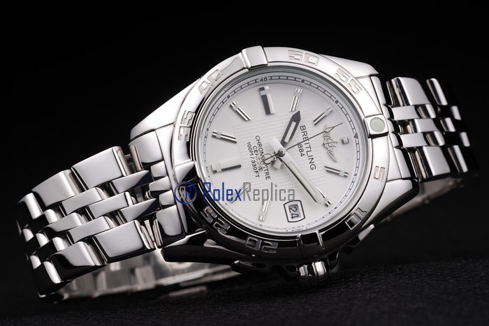 Breitling replica chronographe lady acciaio white dial imitazione copia - immagine 4