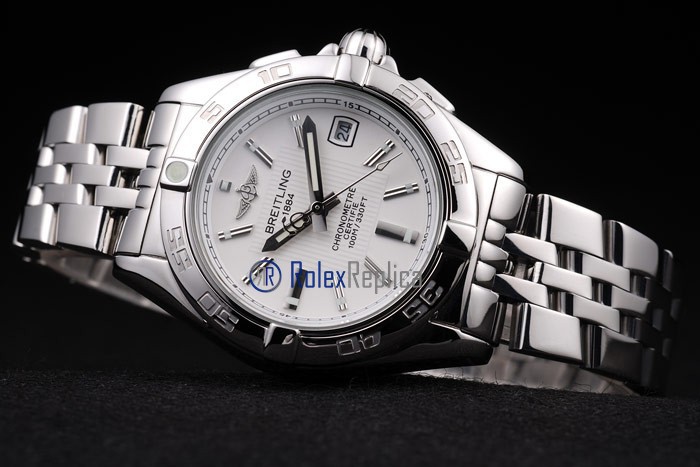 Breitling replica chronographe lady acciaio white dial imitazione copia - immagine 5