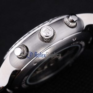 Alternative view of audemars piguet replica chrono tourbillon acciaio black strip leather imitazione copia