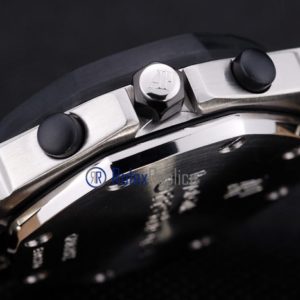 Alternative view of audemars piguet replica chrono offshore gommino strip leather black dial imitazione copia