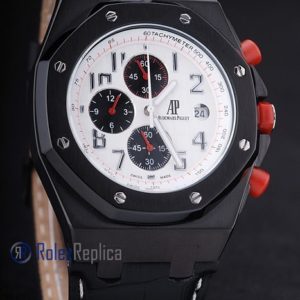 audemars piguet replica chrono offshore gommino panda pvd strip leather imitazione copia