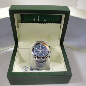 Omega replica seamaster co-axial chrono acciaio black orange imitazione copia