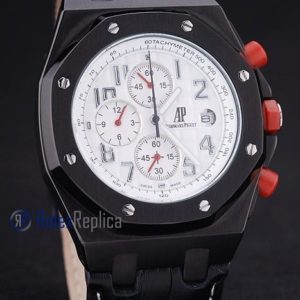 audemars piguet replica chrono offshore gommino pvd white strip leather imitazione copia