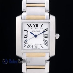 Cartier replica tank francaise acciaio oro white dial imitazione copia