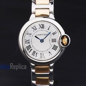 Alternative view of Cartier replica ballon bleu acciaio oro white dial imitazione copia