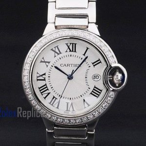 Cartier replica ballon bleu brillantini acciaio white dial imitazione copia