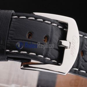 Alternative view of Cartier replica santos 100 strip leather black dial imitazione copia