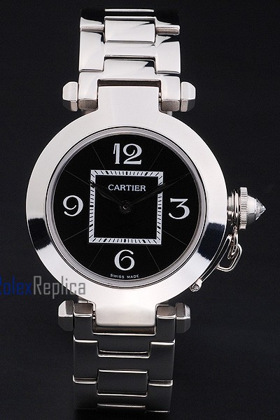 Cartier replica pasha acciaio black dial imitazione copia - immagine 2