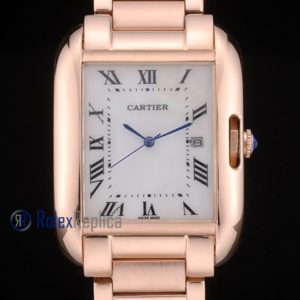 Cartier replica tank americaine rose gold white dial imitazione copia