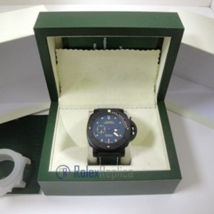 Panerai replica luminor marina submersible ceramica pro-hunter pvd strip leather imitazione copia