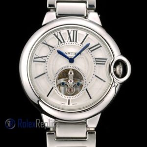 Alternative view of Cartier replica pasha tourbillon acciaio white dial imitazione copia