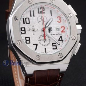 audemars piguet replica chrono offshore shaquille o'neal white strip leather imitazione copia