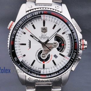 Tag-heuer replica carrera calibre 36 chrono white dial acciaio imitazione copia