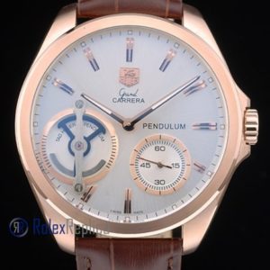 Alternative view of Tag-heuer replica carrera pendulum chrono rose gold strip leather imitazione copia