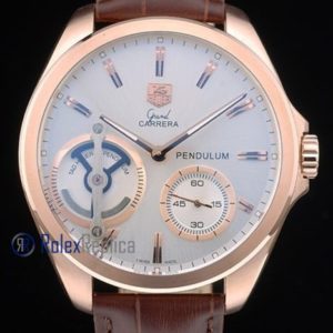 Tag-heuer replica carrera pendulum chrono rose gold strip leather imitazione copia