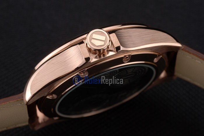 Tag-heuer replica carrera pendulum chrono rose gold strip leather imitazione copia - immagine 4