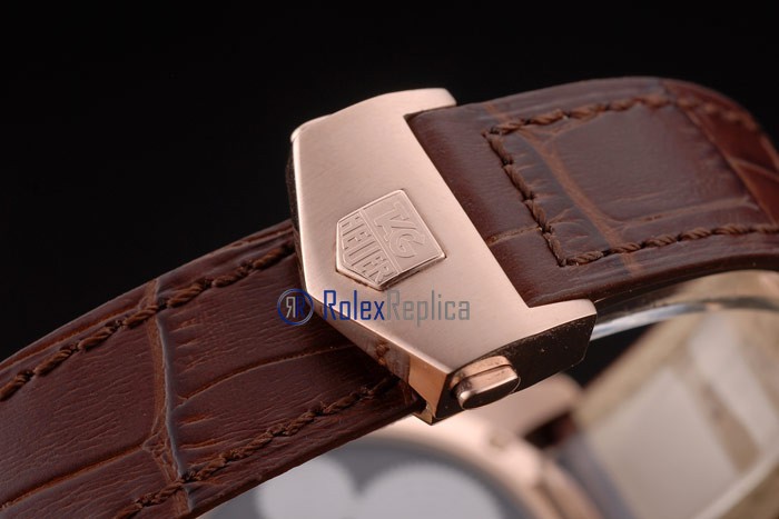Tag-heuer replica carrera pendulum chrono rose gold strip leather imitazione copia - immagine 8