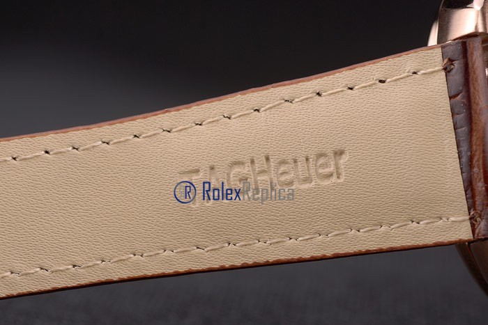 Tag-heuer replica carrera pendulum chrono rose gold strip leather imitazione copia - immagine 10