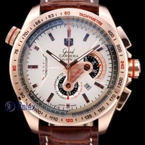Tag-heuer replica gran carrera calibre 38 chrono rose gold strip leather imitazione copia
