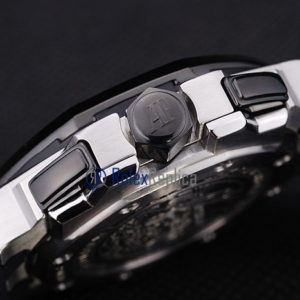 Alternative view of audemars piguet replica chrono offshore acciaio alinghi team black strip rubber imitazione copia