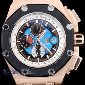 audemars piguet replica chrono offshore rubens barrichello rose gold strip leather imitazione copia