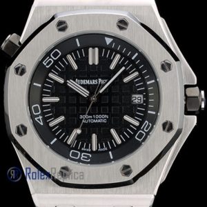 Alternative view of audemars piguet replica diver royal oak offshore acciaio black dial imitazione copia