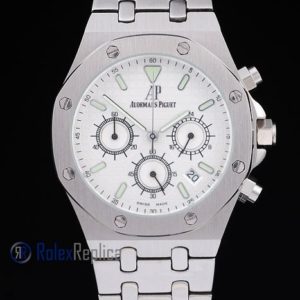 Alternative view of audemars piguet replica chrono offshore acciaio white dial imitazione copia