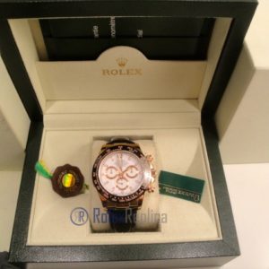 Alternative view of rolex replica daytona chocolate rose gold white dial pelle orologio replica copia imitazione