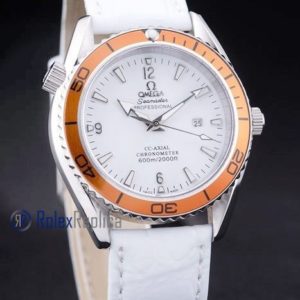 Omega replica seamaster strip leather white dial imitazione copia