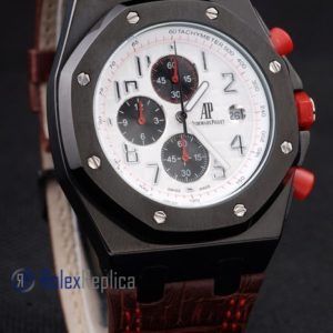 Alternative view of audemars piguet replica chrono offshore singapore GP2008 dial panda strip leather imitazione copia