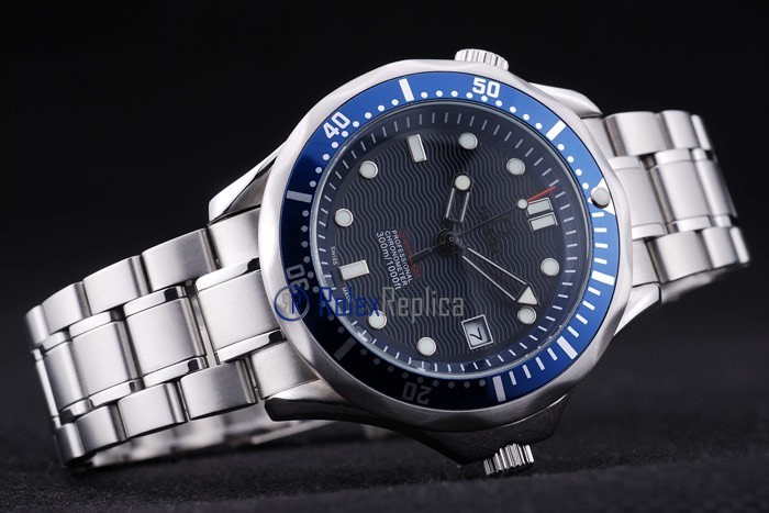 Omega replica seamaster acciaio blue bezel imitazione copia - immagine 4